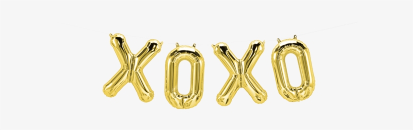 Gold Xoxo Balloon Letters Hanging As A Garland Against - Ballon Xoxo, transparent png download