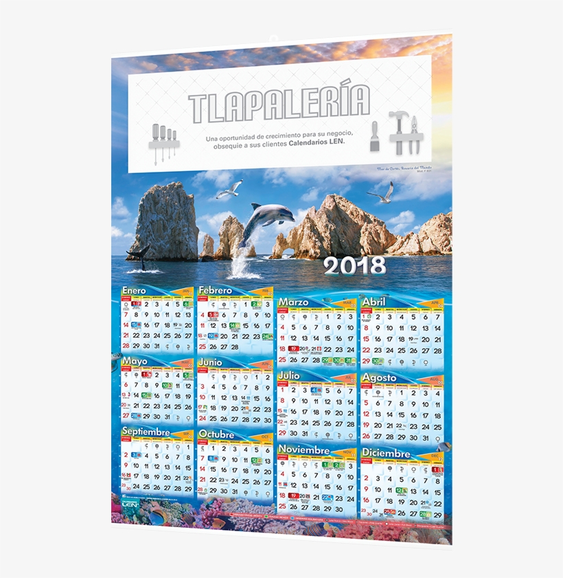 Calendario De Pared Con Varilla [doble Varilla F 801] - Modelos De Calendarios 2018, transparent png download