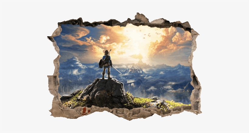 The Legend Of Zelda Pared Rota Vinilo Impreso - Nintendo Switch - Legend Of Zelda: Breath, transparent png download