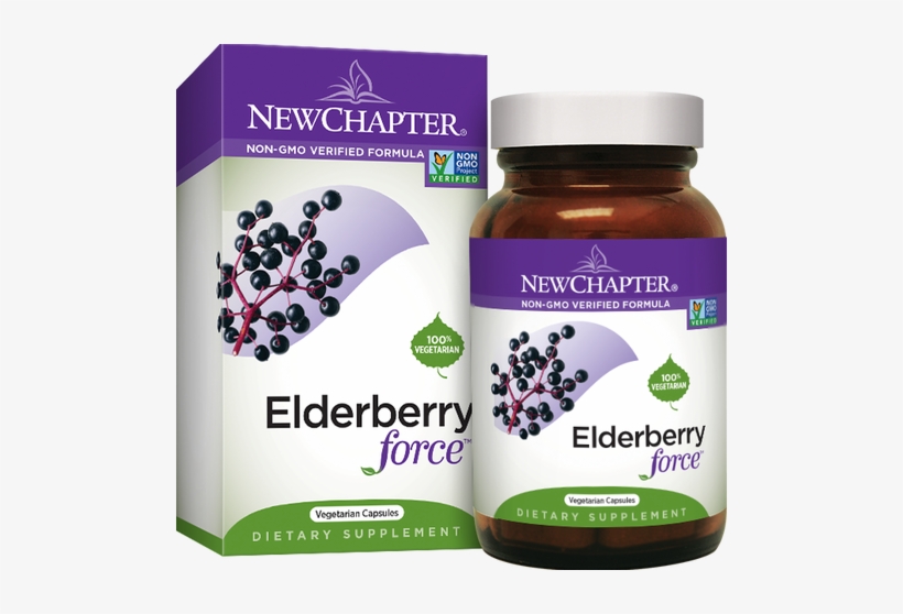 Elderberry Force - 30 Caps - New Chapter - Elderberry Force - 30 Vegetarian Capsules, transparent png download