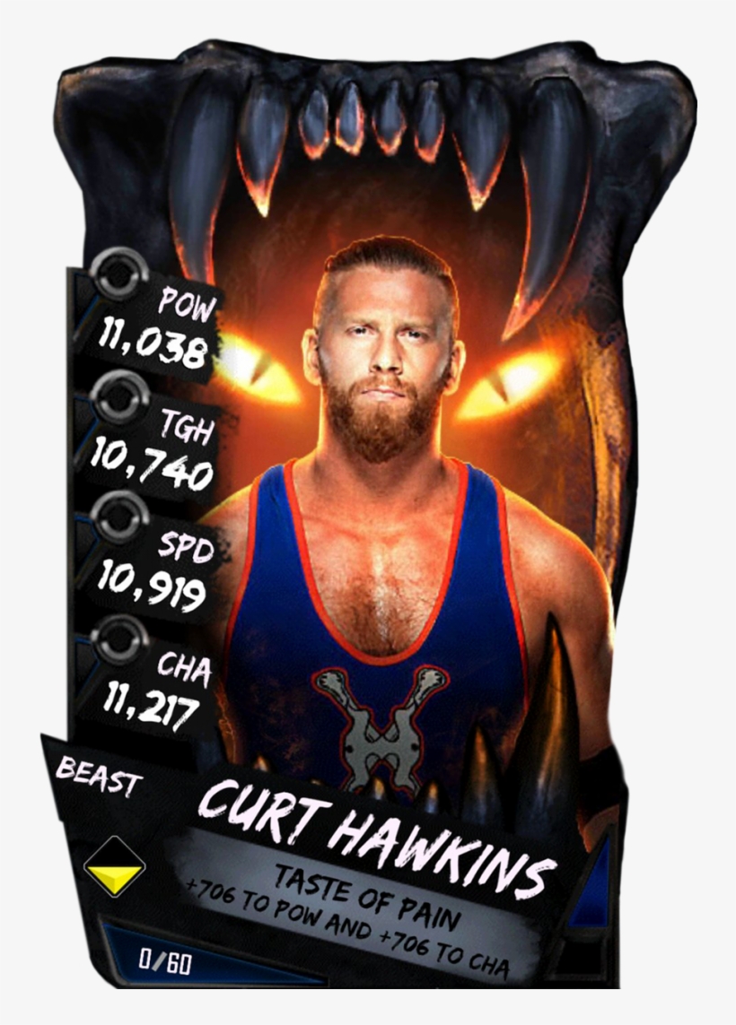 Supercard Curthawkins S3 Hardened Smackdown 9531 Supercard - Wwe Supercard Beast Cards, transparent png download