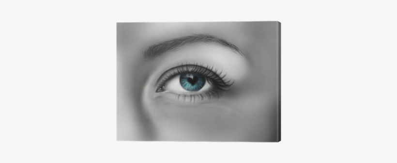 Blue Eye With Pupil Like / Realistic Sketch On Tablet - Eye, transparent png download