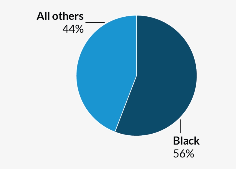 A Pie Chart Showing That 56 Percent Of People Sentenced - Race Mostly Are In Jail, transparent png download