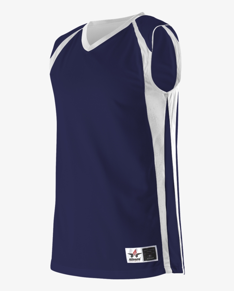 Alleson 54mmr Men's Reversible Basketball Jersey - All White Basketball Jersey With Black Shorts, transparent png download