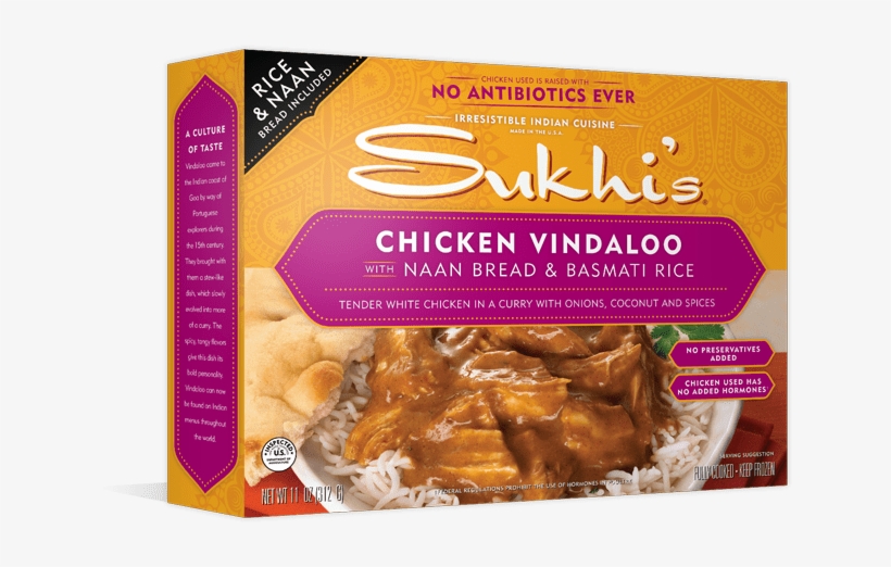 Chicken Vindaloo - Sukhis Chicken Vindaloo, With Naan Bread & Basmati, transparent png download