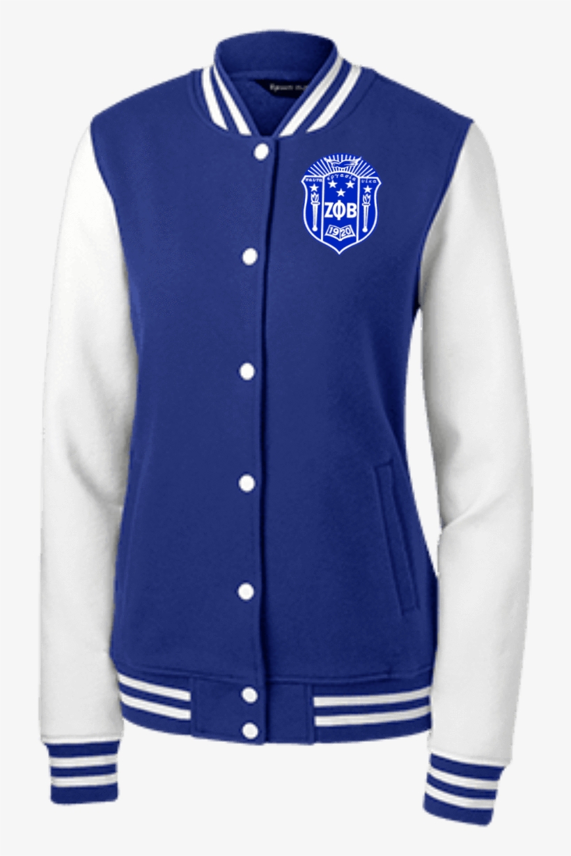 Zeta Phi Beta Sorority Jackets - Ladies Custom Varsity Sweatshirt | Your Name And Number, transparent png download