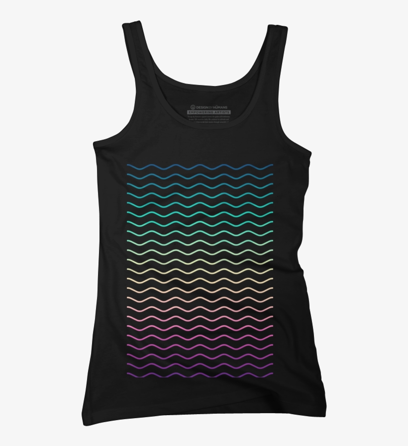Abstract Geometric Candy / Rainbow Waves Pattern Womens - Playeras Reggae, transparent png download