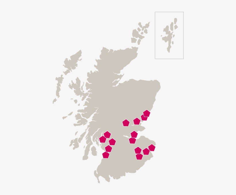 A Map Of Scotland Showing Perth, Dundee, Arbroath, - Map Of Scotland Transparent, transparent png download