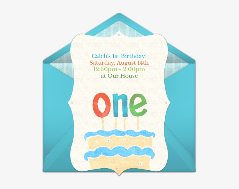 First Birthday Cake Online Invitation - Free Online Invitations 1st Birthday Girl, transparent png download