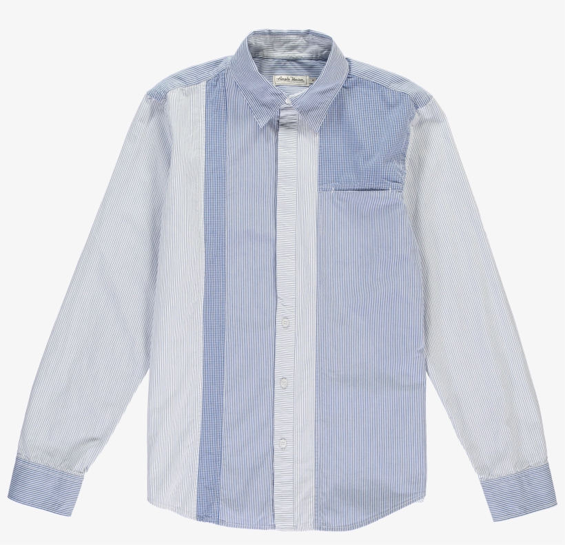 Howe Multi Panelled Shirt In Pale Blue Stripe - Shirt, transparent png download