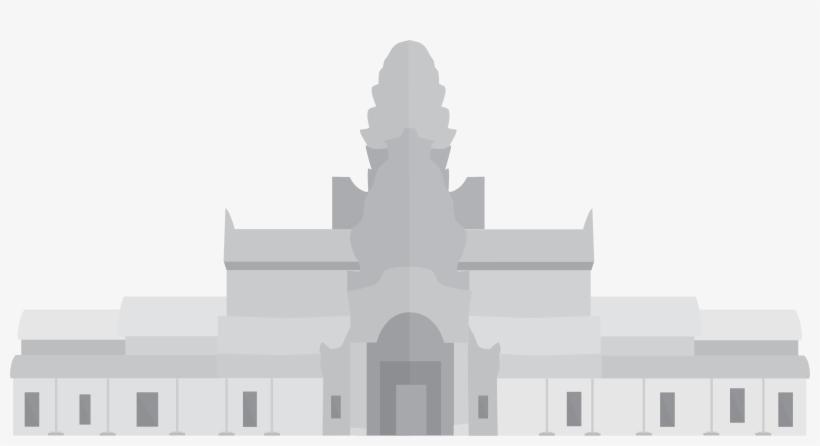 Angkor Wat Temple In Flat Design - Temple, transparent png download
