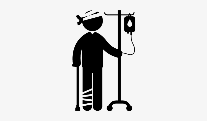 Standing Man With Injured Head And Leg With A Crutch - You Forget Your Wife's Birthday, transparent png download