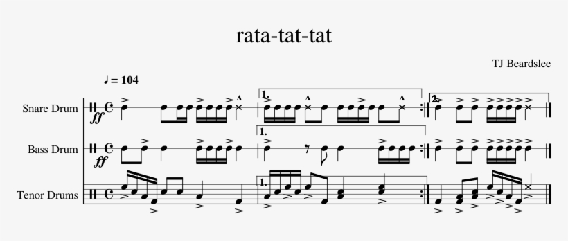 Rata Tat Tat Sheet Music Composed By Tj Beardslee 1 - Sheet Music, transparent png download