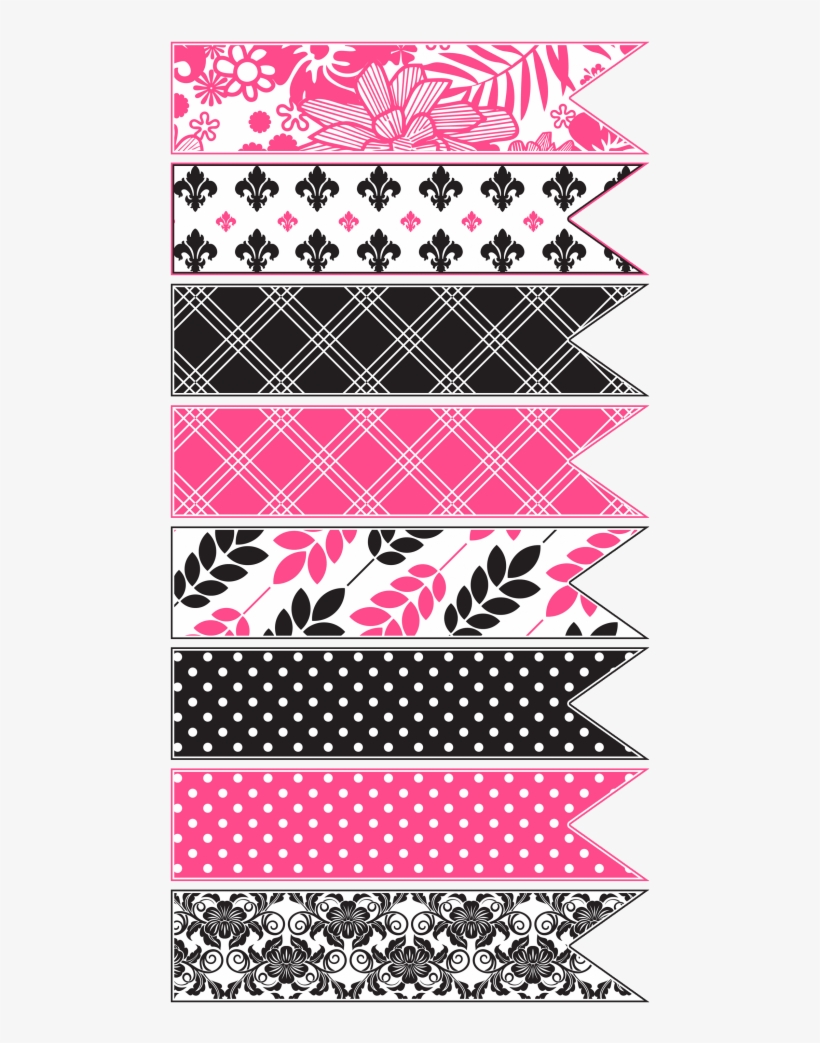 Solid Blank Ribbons - Pink And White Ribbon Png, transparent png download