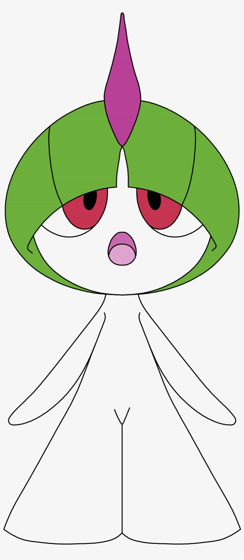 How To Draw Pokemon Ralts Done And Colored - Illustration, transparent png download