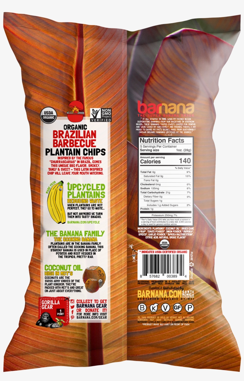 Brazilian Bbq Plantain Chips - Plantain Chip Back, transparent png download