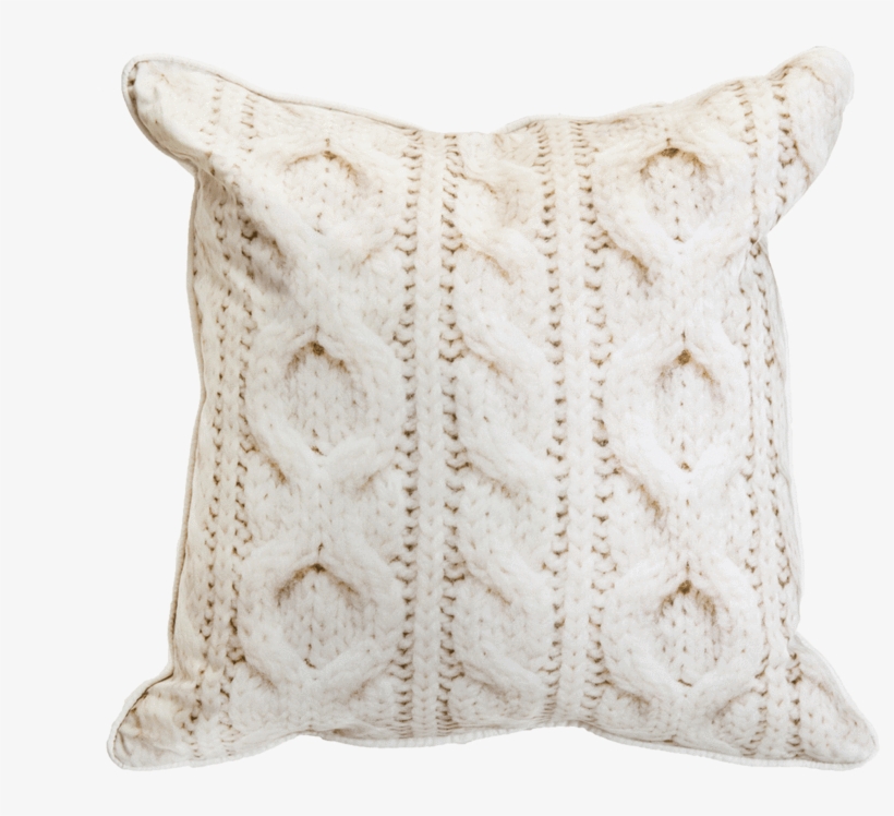 Calve Cojín De Algodón Y Pluma - Cable Knit Cushion - Cream, transparent png download