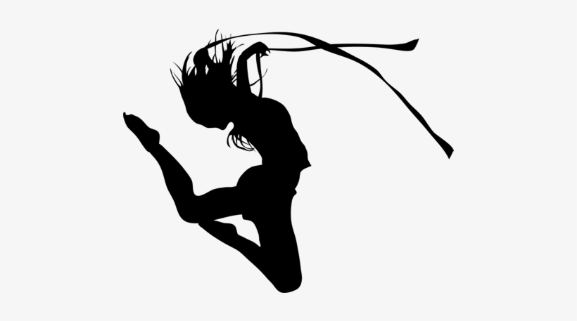 Vinilo Decorativo Silueta Mujer Bailando Con Cintas - Silueta Chica Bailando Png, transparent png download