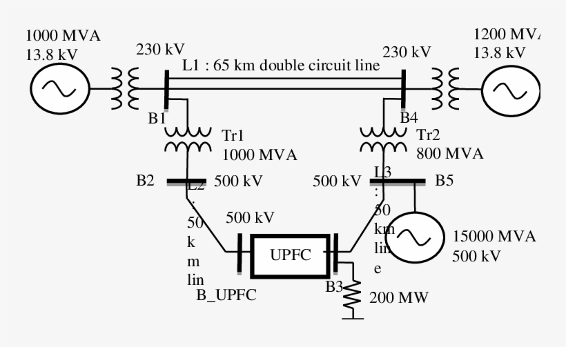 Two-machine System With Upfc Equivalent Circuit (2) - Line, transparent png download