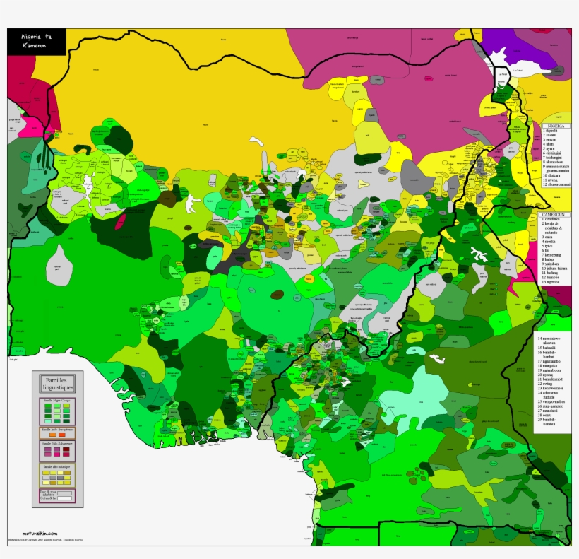 Languages Of Nigeria And Cameroon [2645 X 2425] - Bordering: Identity Processes Between The National, transparent png download
