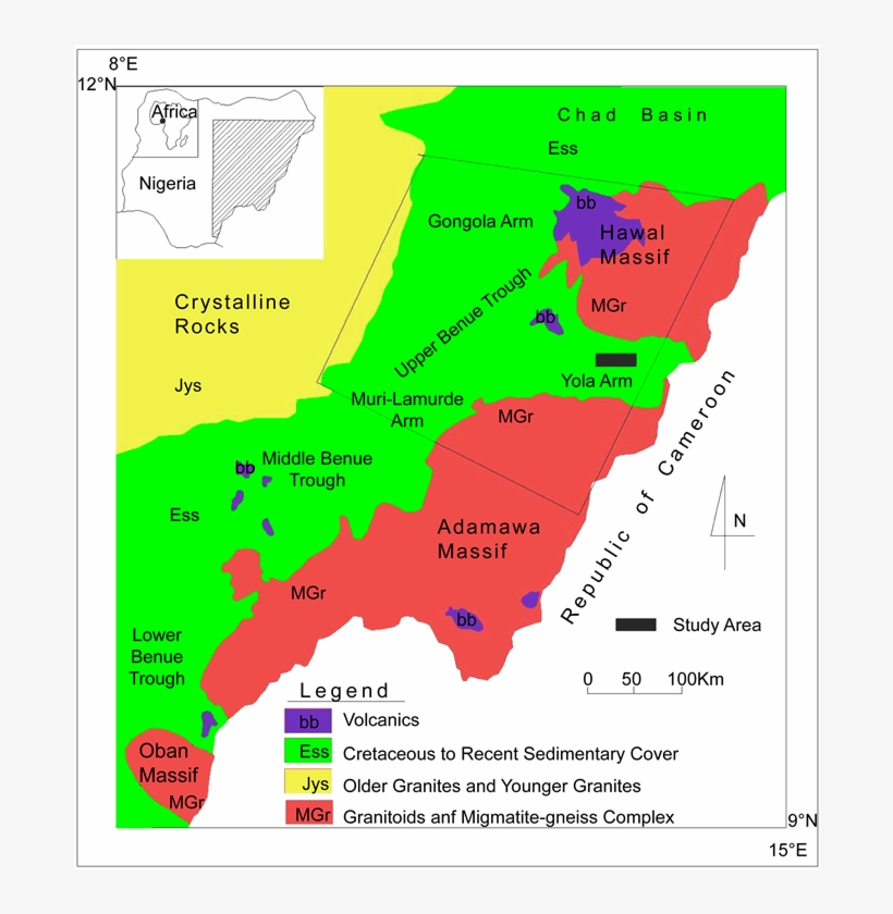 Regional Geologic Map Of Northeastern Nigeria [16] - Geology, transparent png download