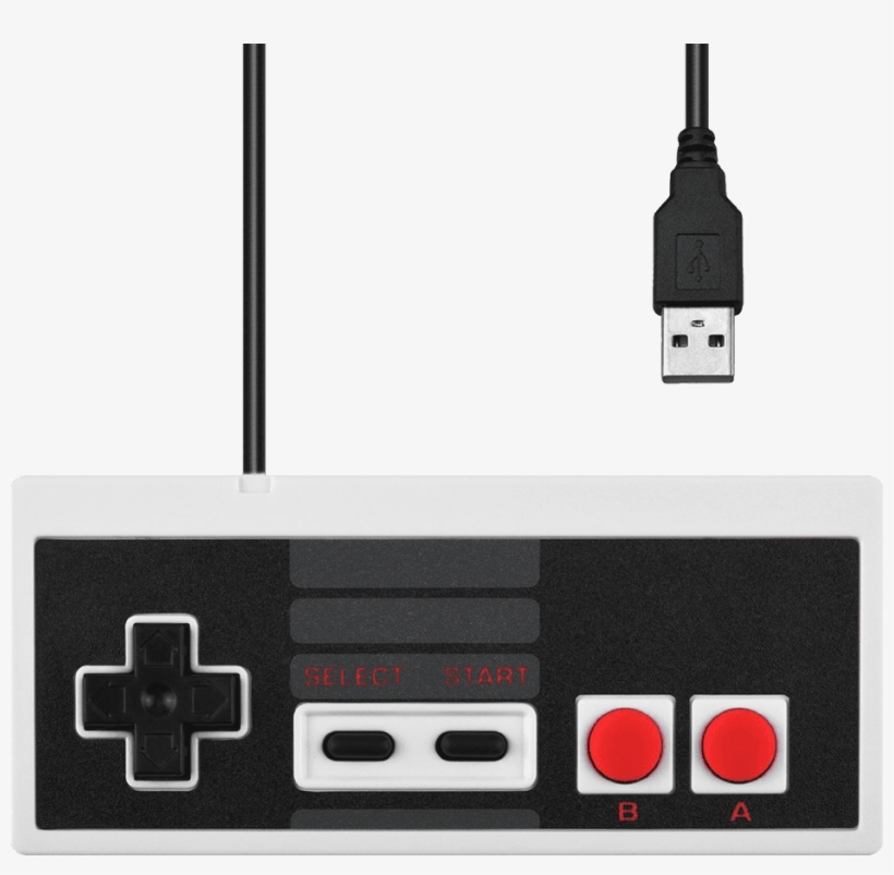 Nintendo New Classic Style Usb Controller Pc - Nes Controller Png, transparent png download