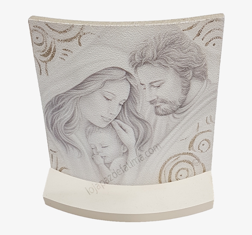 Placa De Madeira Com Sagrada Família Pintada - Wood, transparent png download