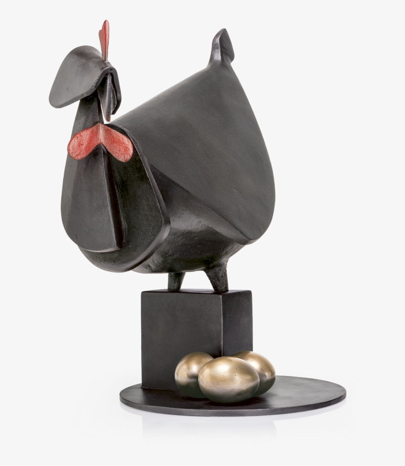 Bronzefigur Gallina Nera Fa Le Uova Verso - Chicken, transparent png download