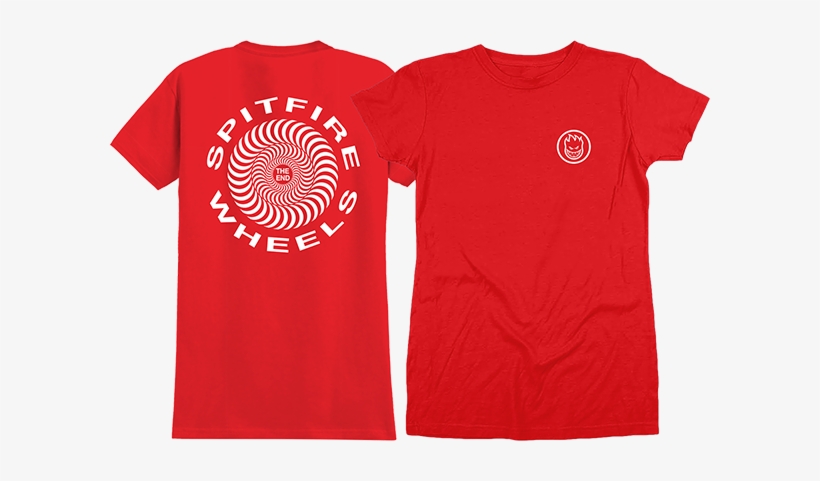 Spitfire Retro Girls Ss Xl-red/wht - Spitfire Wheels Retro Red / White Girl's Short Sleeve, transparent png download