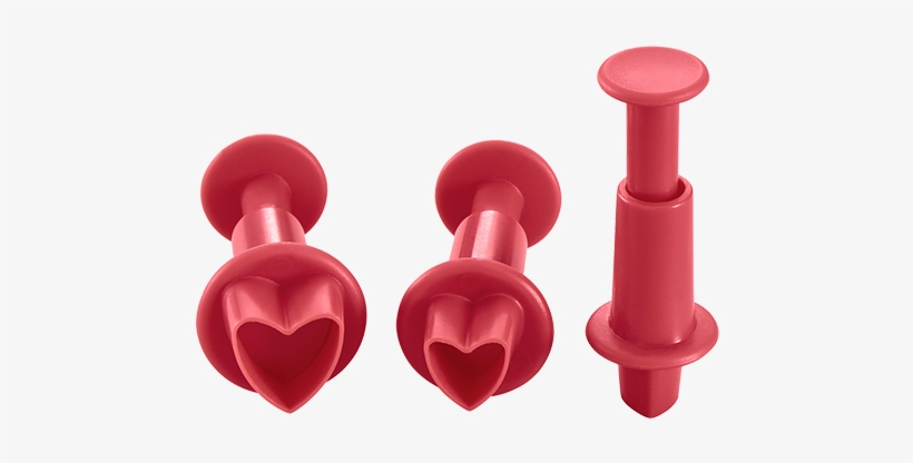 Ausstecher Mit Auswerfer Herz 3er Set Ruby - Lurch 'heart' Plunger Cutter Ruby Red 3-piece, transparent png download