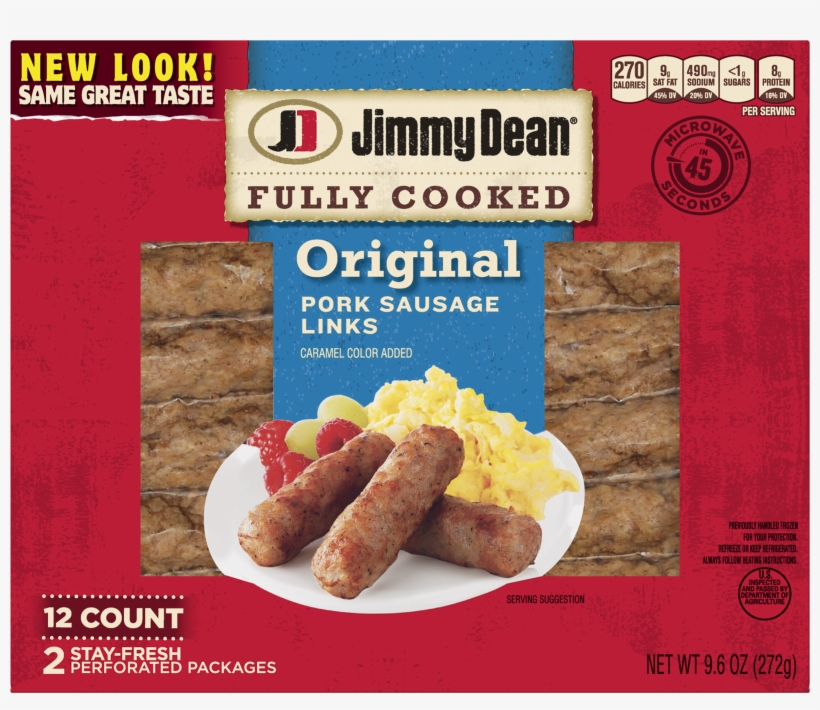 Jimmy Dean® Fully Cooked Original Pork Sausage Links, - Jimmy Dean Sausage Links, transparent png download