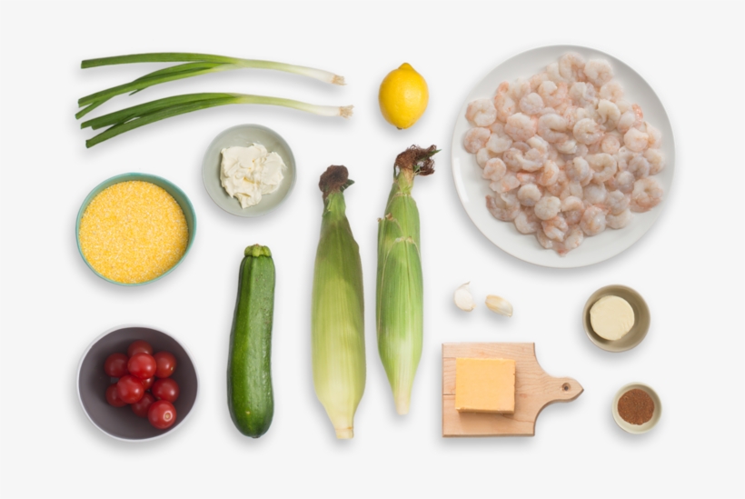 Shrimp & Two-cheese Grits With Sautéed Summer Vegetables - Vegetable, transparent png download