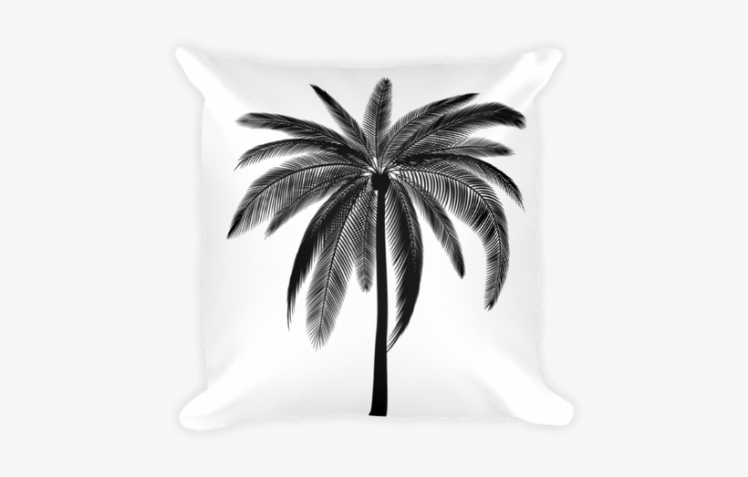 Black Palm Square Pillow - Ombre Home Strobe Wall Canvas, transparent png download