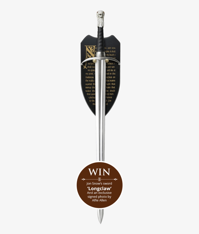 Win A Replica Of Jon Snow's Sword 'longclaw' - Game Of Thrones Longclaw Metal Sword Of Jon Snow, transparent png download