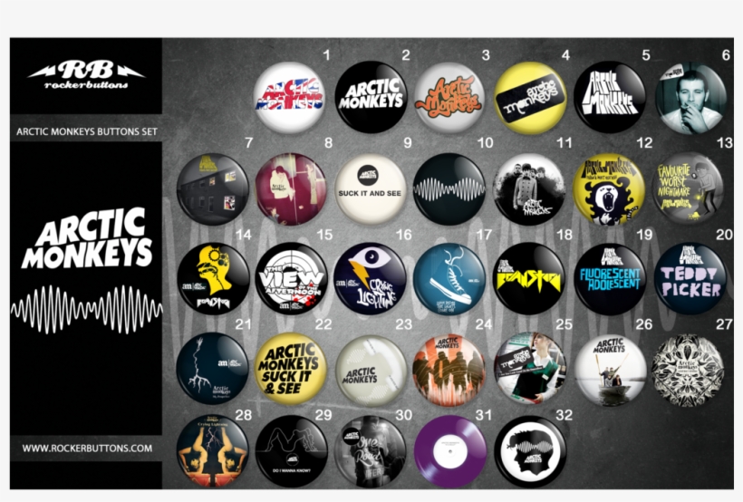 Arctic Monkeys Arctic Monkeys Button Collection - Monkeys Suck It And See, transparent png download