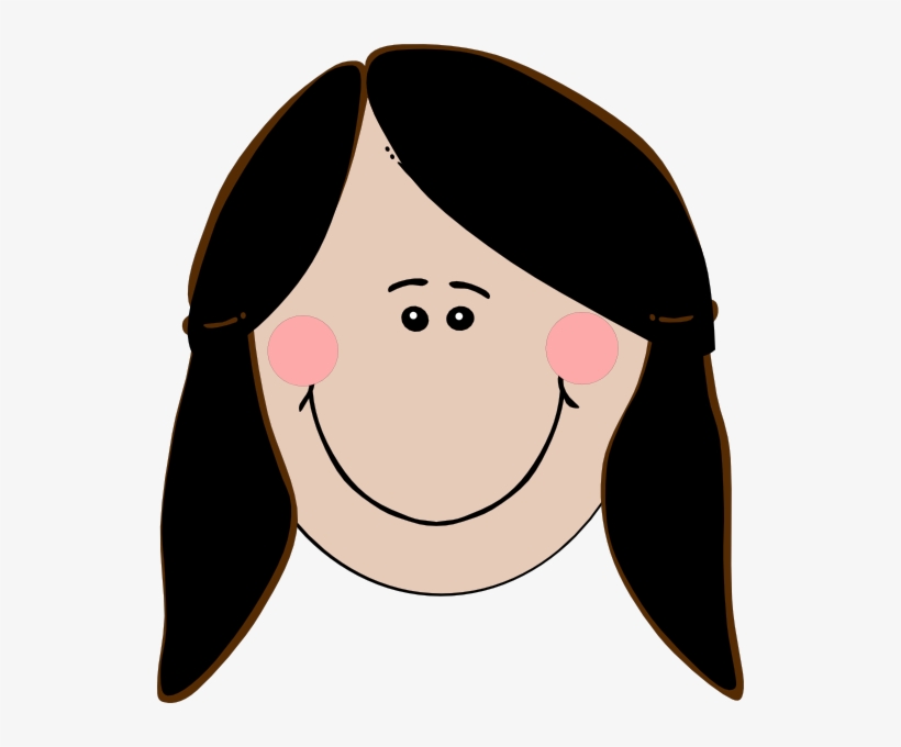 Cartoon Girl With Black Hair, transparent png download