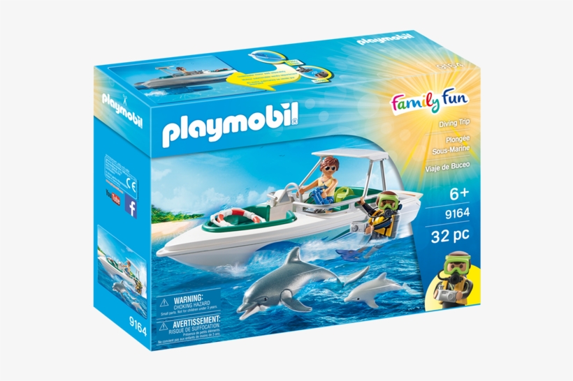 Diving Trip W/ Speedboat - Playmobil Diving Trip, transparent png download