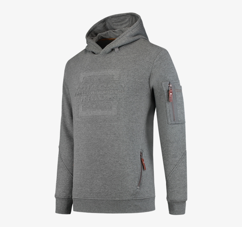 Premium Hooded Sweater With Logo - Sweater, transparent png download