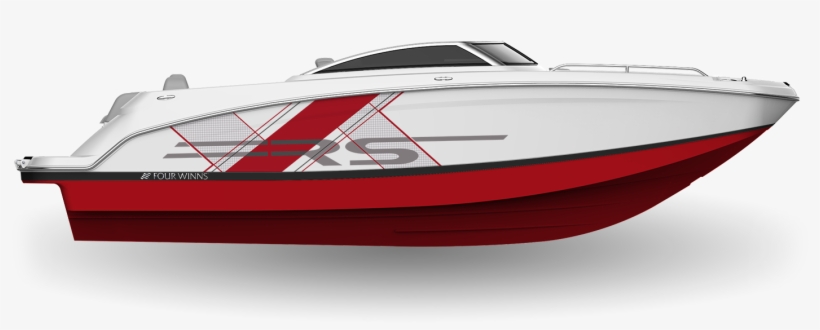 White & Crimson Red - Boat, transparent png download