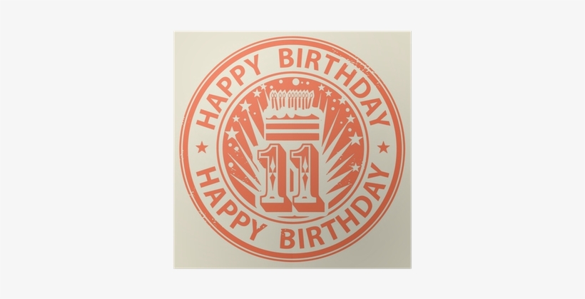 Stamp With Candles, Cake And The Text Happy Birthday, - Cholesterol Free Stamp, transparent png download