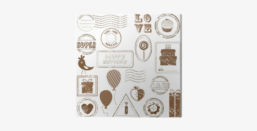 Birthday Vector Stamp Set - Birthday, transparent png download