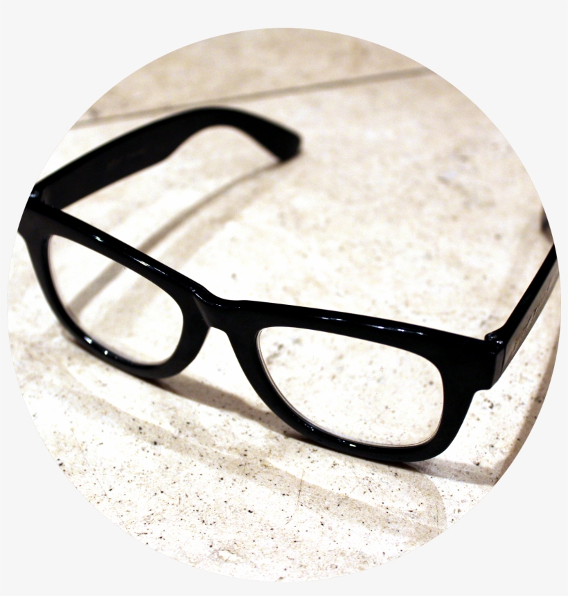 A Pair Of Thick Black Eye Glasses Sit On A White Marble - Olivers People Eyeglasses Case, transparent png download