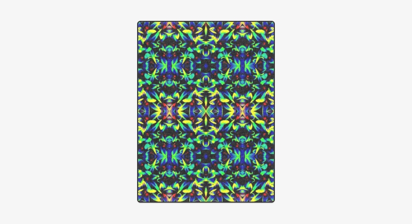 Cool Green Blue Yellow Design Blanket - Stained Glass, transparent png download
