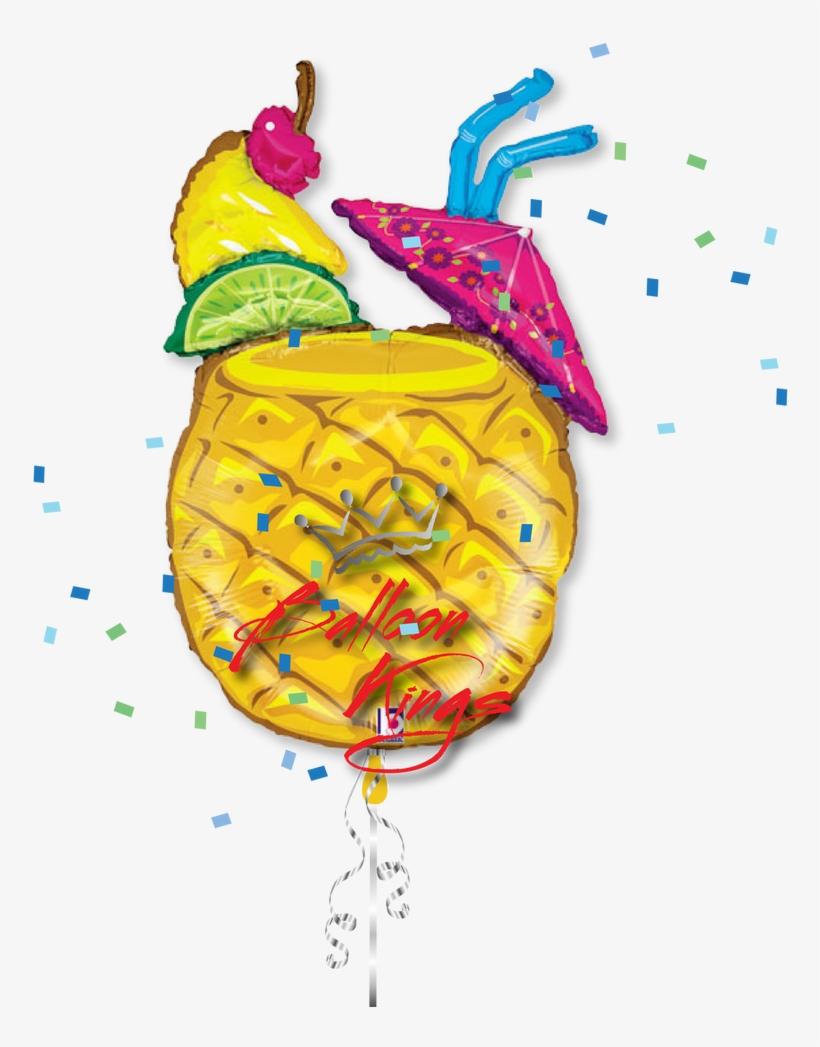 Tropical Drink Pineapple - Betallic Tropical Drink 37" Large Mylar Balloon, transparent png download