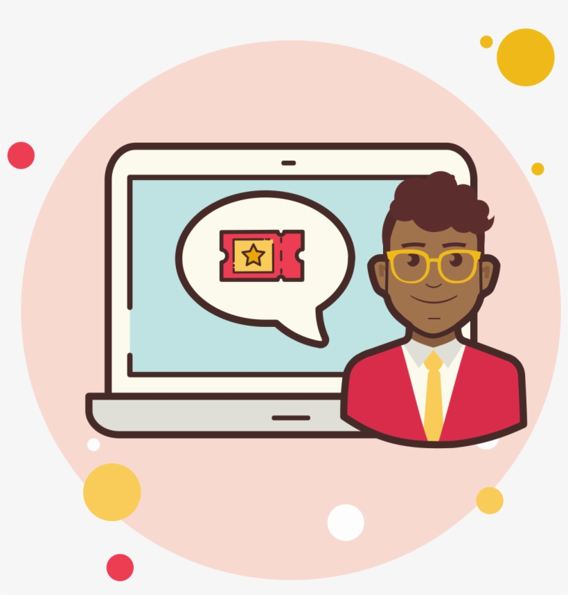 Man Laptop Cinema Ticket Icon - Laptop, transparent png download