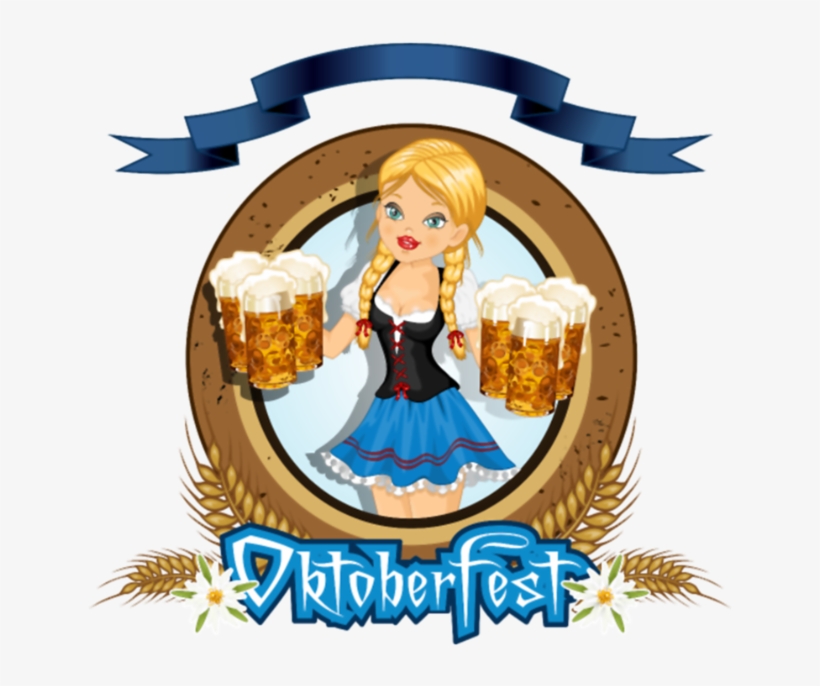 Oktoberfest Girl With Beer Logo - Wheat Beer, transparent png download