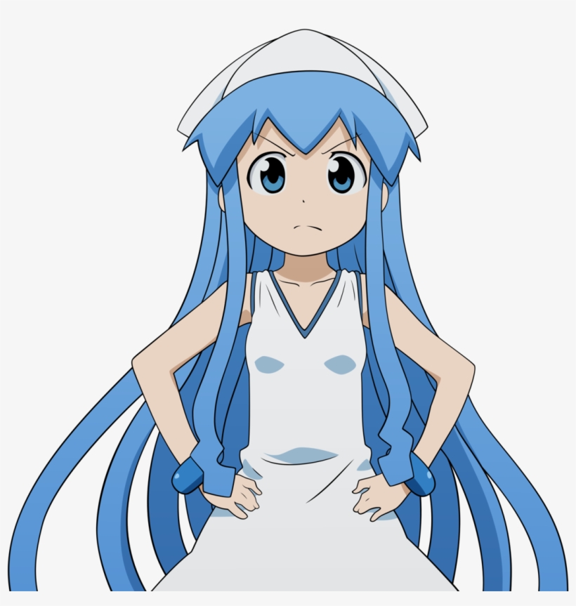 Animé Favori Blue Haired Character - Shinryaku Ika Musume, transparent png download