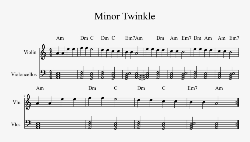 Minor Twinkle Sheet Music 1 Of 1 Pages - Sheet Music, transparent png download