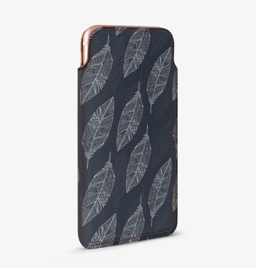 Dailyobjects Tribal Feathers Grey Real Leather Wallet - Iphone, transparent png download
