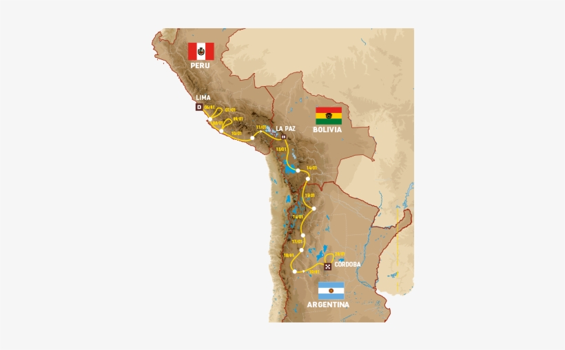06/01 Start Podium In Lima, Stage To Pisco - 2018 Dakar Rally Map, transparent png download